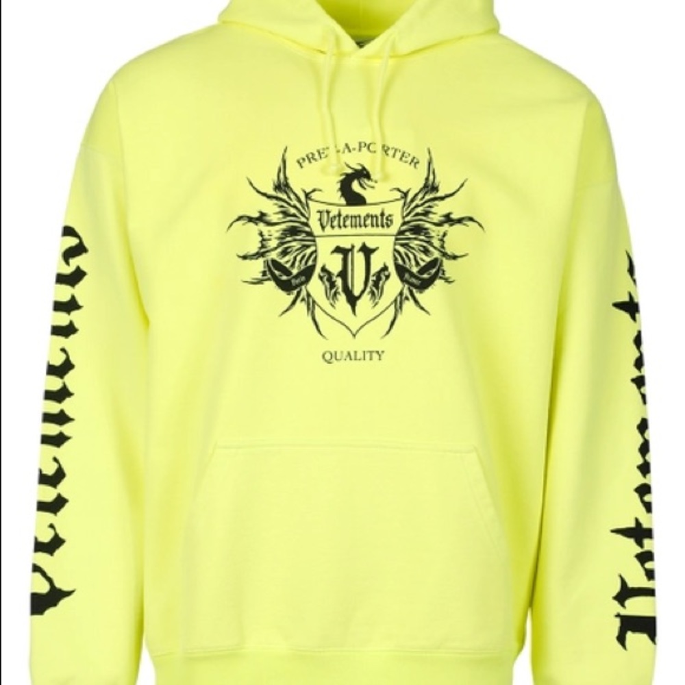 Vetements Limited Edition Yellow and Black Hoodie
